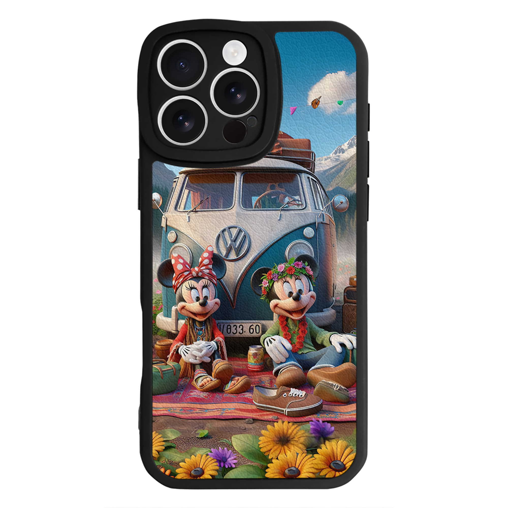 （画像用） ミッキーマウス Mickey Mouse 【iPhone 16シリーズ対応】シリコンスマホケース（レザー調） 材質：シリコン